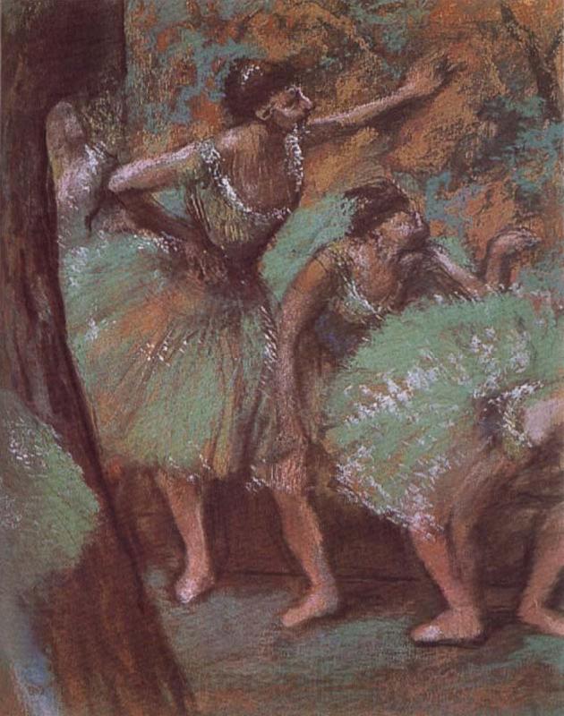 Edgar Degas ballerina wear green dress Norge oil painting art
